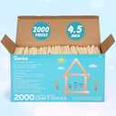 Darice 2000 Pcs Popsicle Stick, 4.5" Natural Wood Craft Sticks Supplies, Ice-Cream Stick Pop, Ages 3+