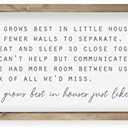 Love Grows Best In Houses Framed Wood Farmhouse Wall Sign (9x18)