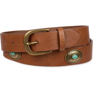 Levi's Women's Western Inspired Fashion Belts for Jeans, Trousers and Dresses (Medium, Tan Concho)