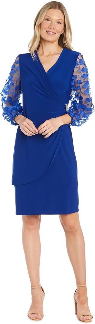 R&M Richards Women's Empress Embroidered Cocktail Dress (16)
