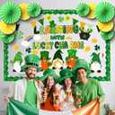 Eersida Spring Easter Bulletin Board Decorations with Paper Fans 3D Christian Classroom Bulletin Board St Patricks Day Flower Bunny Cutouts School VBS Library Church Window Wall Decor(St. Patricks) (L)