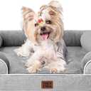 EHEYCIGA Orthopedic Dog Bed for Small Dogs, Waterproof Memory Foam Small Pet Beds with Sides, Non-Slip Bottom and Egg-Crate Foam Medium Dog Couch Bed with Washable Removable Cover, Grey