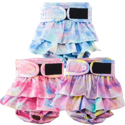 Reusable Dog Diapers Female Washable, Premium Doggie Diapers for Female Dogs, Pack of 3, Highly Absorbent Extra Large Dog Diaper for Heat, Incontinence and Puppy Training(XL)