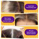 KOME Dirty Blonde Synthetic Lace Front Wig,136 Pre Plucked Curly Glueless Wigs for Women Daily Party Use 26IN(#TT6/1603)