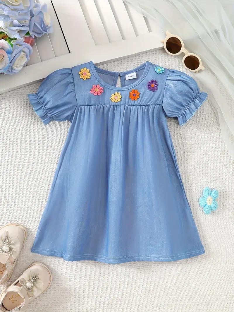 Baby Girl Smocked DressToddlers Cotton Casual Outfit Sleeveless Dresses，Sundress Princess Dress for Summer Size 2-3Y