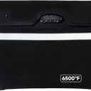 Upgraded 6500F Fireproof Document Bag with Lock, Waterproof 9-Layer Heat Insulated | Dual-Liner Card Slot Money Bag with Zipper/Reflective Strip for Passport, Important Paper, Cash(15 x 12In) (Black)