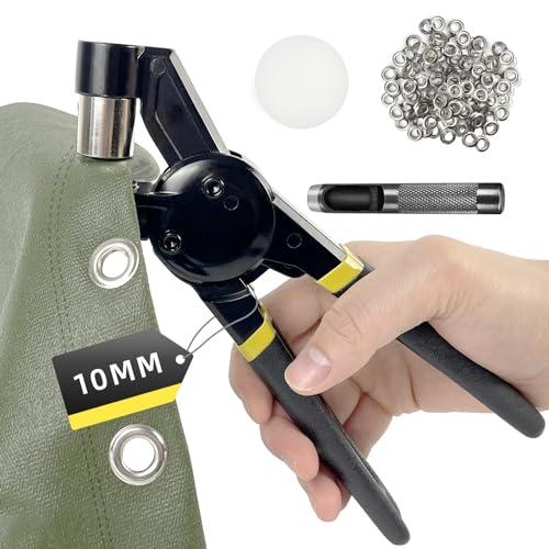 HAPDEN Grommet Tool Kit, 3/8 inch Handheld Eyelet Kit Manual Grommet Press Machine with 500 pcs 10 mm Grommets HAPDEN Grommet Tool Kit, 3/8 inch Handheld Eyelet Kit Manual Grommet Press Machine with 500 pcs 10 mm Grommets