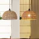 Rattan Hanging Lamp,Boho Pendant Lights,Plug in Cord Hanging Rattan Light,Plug Into Wall Outlet Pendant Light Fixture On/Off Switch for Living,Dinner Room,Bedroom,Kitchen,for E26,without Bulb (11.81'' x 6.49'')