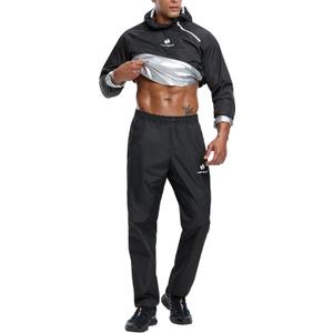 HOTSUIT Sauna Suit for Men Sweat Sauna Jacket Pant Gym Workout Sweat Suits (X-Large)
