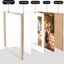 KINLINK 11x14 Picture Frame Natural, Solid Wood Frame 11x14 with Acrylic Plexiglass for Pictures 5x7/8x10 With Mat,Tabletop and Wall Display, 11 x 14 Picture Frame, Set of 1