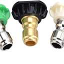 3 x HAOHIZE Pressure Washer Tips, 5 Pcs Pressure Power Washer Nozzle Tips for 1/4'' Quick Connect, 4000 PSI Multiple Degrees Pressure Washer Spray Nozzle (0, 15, 25, 40, 65) 2.5 GPM