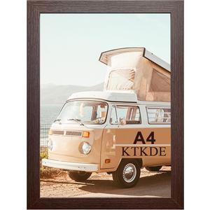 KTKDE 8.5x11 Picture Frame Set of 2, Certificate Frame Walnut with Clear Plexiglass, 8.5 by 11 Picture Diploma Document Degree Frames for Wall and Tabletop,best gift