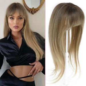 gulagula Hair Topper 18 inch Toppers Hair pieces for Women with Thinning hair 4"×5" Comfortable Base Hairtopper Clip in Bangs