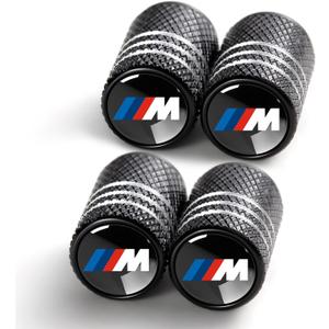 6 x Tire Valve Stem Caps for BMW M 3 5 7 X1 X3 M3 M5 X1 X5 X6 Series Metal Car Wheel Air caps Auto Valve Stem Caps Accessories 4 Pcs Black