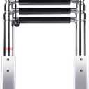 4 Step Boat Ladder, Stainless Steel Telescopic 4 Step Pontoon Boat Ladder, Extendable Dock Ladder for a Pontoon, Max. Load 900 Pound Capacity Marine Telescoping Ladder for Boat Yacht