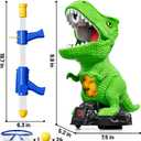 NIPLOOOW Moveable Dinosaur Shooting Toys for Kids 3-8 Years, Movable Shooting Target Toy with Air Pump Launcher, Interactive Competition Game Gift for Boys and Girls Ages 3 4 5 6 7 8 Years Old
