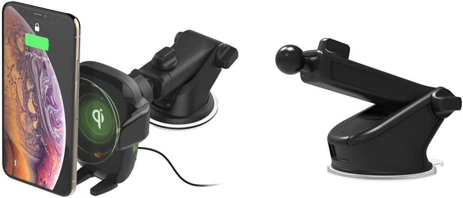 iOttie Auto Sense Qi Wireless Car Charger with Extra Mounting Base - Automatic Clamping Dashboard Phone Mount with Wireless Charging for Google Pixel, iPhone, Samsung Galaxy, Huawei, LG, Smartphones