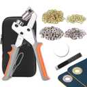 Grommet Tool Kit with 200 Sets 3/8 Inch Grommets, Heavy Duty Grommet Kit with Storage Bag, Grommets Pucher with Hole Punch and Eyelets, Eyelet Pliers Kit for Tarp, Fabric, Banner, Canvas