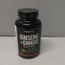 Natgrown Panax Ginseng & Ginkgo Biloba Supplement - Vegan - 120 Count (EXP 08/08/29)