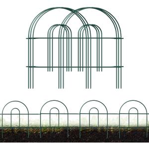 Decorative Garden Folding Border Fence, Metal Wire Edging Flower Fence Panel 18in X50ft Outdoor Patio Landscape (Green-18x50, Green)