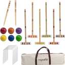 ropoda Six-Player Croquet Set with Wooden Mallets, Colored Balls, Sturdy Carrying Bag for Adults &Kids, Perfect for Lawn,Backyard,Park and More