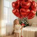 18 Inch Red Heart Balloons, 50 Pcs Valentine's Day Foil Heart Shaped Balloons Decoration for Romantic Valentines Wedding Bridal Shower Anniversary Engagement Valentine's Day Party Supplies