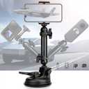 Heavy Duty 100mm Suction Cup w/Adjustable 2-Ball-Head Action Camera Dash Cam Phone Car Mount Vehicle Windshield Holder for iPhone GoPro insta360 DJI Akaso Video Recording (1.5kg Load)