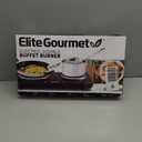 Elite Gourmet EDB-302BF# Countertop Double Cast Iron Burner, 1500 Watts Electric Hot Plate, Temperature Controls, Power Indicator Lights, Easy to Clean, Black
