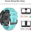 NotoCity Compatible Fenix Plus Bands Silicone Replacement Watch Strap for Garmin Fenix 5X, 6X, 3, HR, Descent MK1, D2 Delta PX, D2 Charlie (Teal)