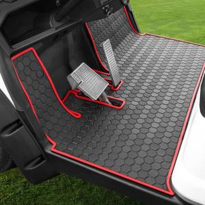 Yamaha Drive2 Golf Cart Floor Mat, Full Coverage Golf Cart Floor Mat Replacement for Yamaha Drive2 Models Only (2017-2023) & UMAX Rally 4x4-Red Trim