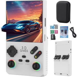 RegiisJoy 2025 New Upgraded V40 Max Handheld Game Console, 40000 Games 4 inch IPS Screen Retro Gaming Console, 256G 4000mAh Portable Mini Pocket Handheld Emulator Gift for Adults (White)