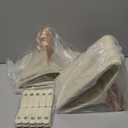 Tonswachic 50-Pack 11 Inch Baby Closet Hangers with 10 Clips - Soft Velvet Non-Slip Hangers for Infant & Toddler Clothes (Beige)