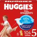 Huggies Size 5 Diapers, Little Snugglers Baby Diapers, Size 5 (27+ lbs), 104 Count