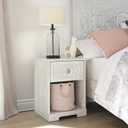 Signature Design by Ashley Paxberry Bohemian 1 Drawer Nightstand with Open Cubby, 22.09" Tall, White, Small
