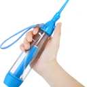 Water Dental Flosser for Teeth Oral Irrigator Water Teeth Cleaner Non Electric Portable Affordable Oral Irrigator Cordless Manual Air Pressure Simple Operation for Home and Travel (Blue)