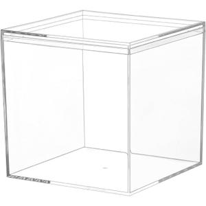 Dayaanee Acrylic Box with Lid Acrylic Plastic Square Containers, Plastic Square Cube with Lid Storage Box 5.9x5.9x5.9 Inches for Candy Pill and Tiny Jewelry