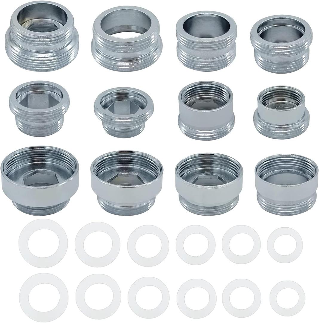 11 Pieces Faucet Adapter Kit Kitchen Aerator Adapter Male To Female,Male To Male Faucet Adapter Water Hose Adapter(Faucet Adapter Various Sizes)