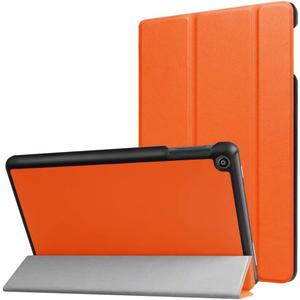 Tablet Cover for Amazon Kindle Fire HD8 6th 7th 8th Generation(2016/2017/2018 Release),Ultra Slim Folio Stand Lightweight Leather Case for Kindle Fire HD 8 6/7/8th Gen 8" (KST-Orange)