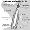 OWS grownups 17oz Metal Water Bottle Insulated for Sports,2,Silver