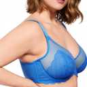 HSIA Minimizer Bras for Women Large Bust Full Coverage Lace Plus Size Bra - Mermaid Scales (Blue, M)