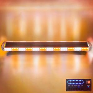 51 inch Amber/White 12V-28V nterval LED Light Wrecker Beacon Flashing Light Strobe Light Bar Emergency Trailer LED Lights Bar for Snowplow, Tow Trucks, Crane,