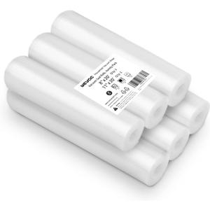 [2024 New] 6 Pack 8" x 20' and 11" x 20', Vacuum Sealer Rolls Bags for Food, Great for Food Storage, Sous Vide and Meal Prep, Wevac Lite
