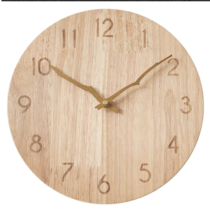 SCOAGE Vintage Wood Wall Clock Arabic Numerals Silent Retro Wooden Analog Wall Clocks Battery Operated Non-Ticking Outside Clock Decorative for Living Room Fireplace Farmhouse Kitchen Patio 14 Inch