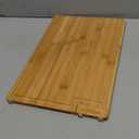 Kikcoin Bamboo Cutting Boards for Kitchen, Extra Large Wood Cutting Board with Rotating Kickstand & Juice Groove, Wooden Chopping Board for Meats Veges Fruits, Heavy Duty Serving Tray, 17 x 11.3 inch