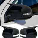 MUXEE Side Mirror Cover,for Mitsubishi Outlander Sport 2011-2024/Mitsubishi Outlander 2013-20202PCS Horned Turn Signal housing Cover SetsCar Sport Accessories - Bright Black