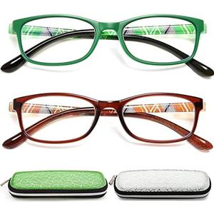 EYEURL Reading Glasses For Men Women - Blue Light Blocking Glasses Reduce Eyestrain - 2 Pack TR90 Frame Lightweight +2.5
