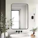 Delma Bathroom Vanity Mirror, Black Framed Bathroom Mirror for Over Sink, High-Definition Bathroom Mirror, Versatile Bathroom Vanity Mirror, Hangs Horizontally or Vertically(30x20, Black)