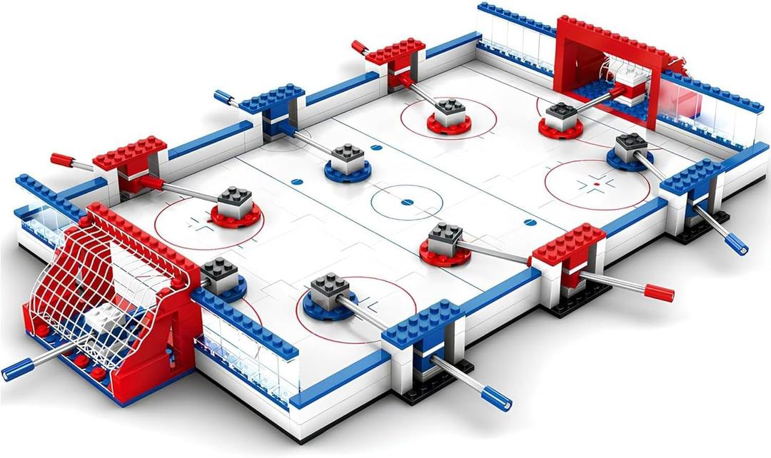 Ice Hockey Building Set with 8 Ice Hockey Player - Tabletop Battle Game - Creative Sports Toy - Standard Brick Compatible Kids STEM Building Kit