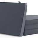 Outdoor Chair Cushions Set of 4: Waterproof & Fade Resistant Seat Cushion for Patio Furniture - 18.5 x 16 x 2 Inch Chair Pads with Ties and Hidden Zipper - Patio Chair Cushion Replacement, Dark Grey