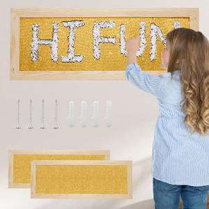 Sensory Wall Panel With Wood Frame - Double Colors Reversible Sequin Flip Fabric Board for Home, Schools and Treatment Centers (2 Pack, Yellow)